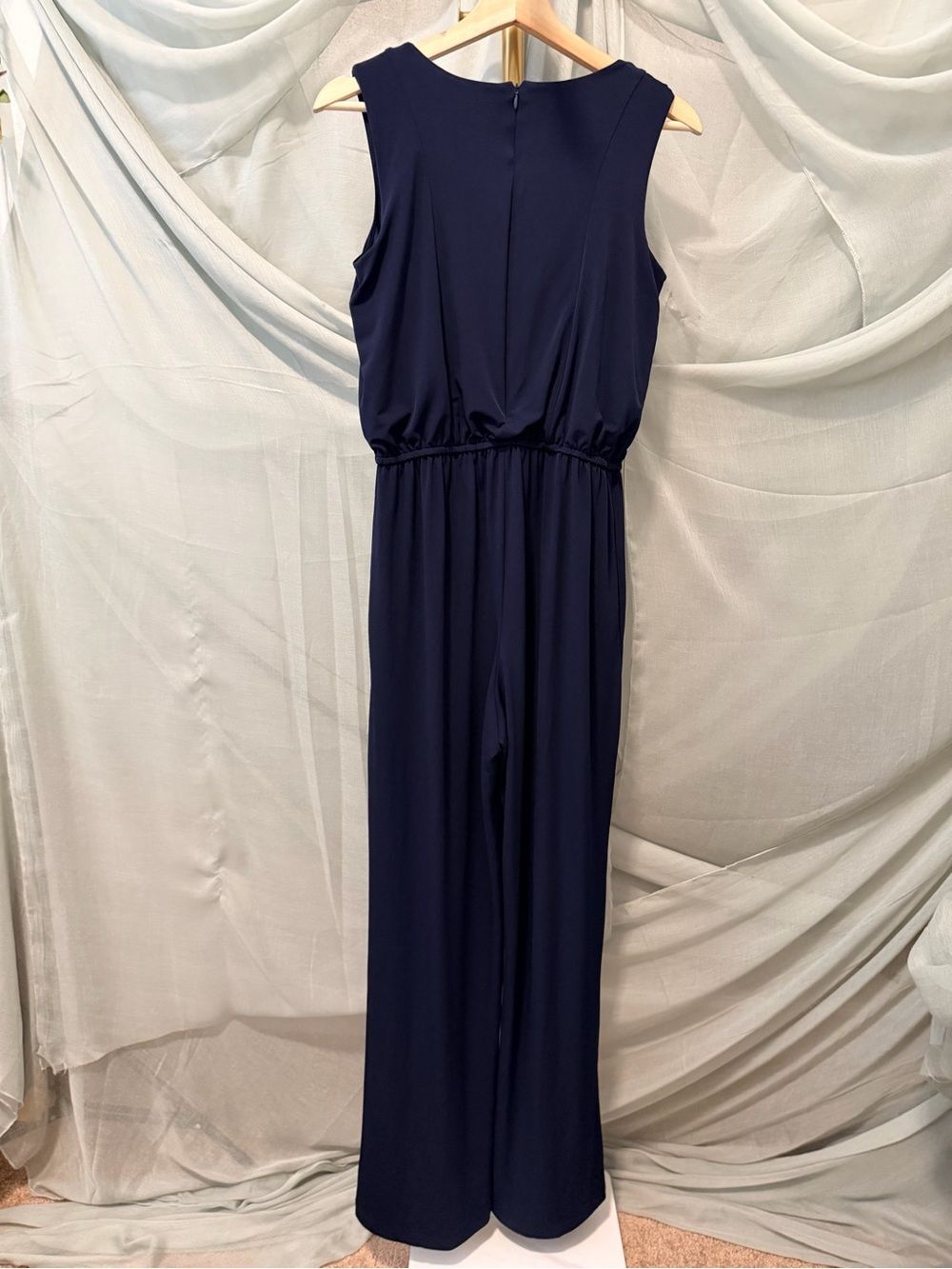 Enfocus Studio Navy Sleeveless Cowl-Neck Jumpsuit - Picture 3 of 5